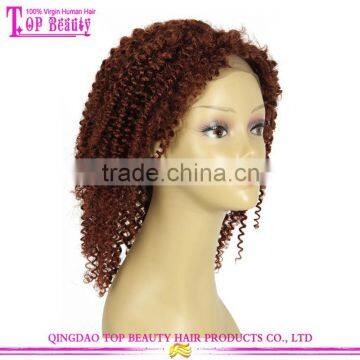 Kinky Curly Color 30 7a Unprocessed Brazilian Human Hair Lace Front Wigs For Black Women photo-4