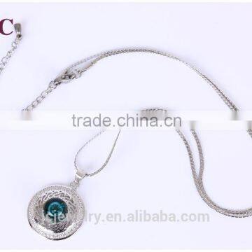 Round Shape Vintage 925 Silver Pendant Essential Oil Bottle Pendant Necklace Wholesales