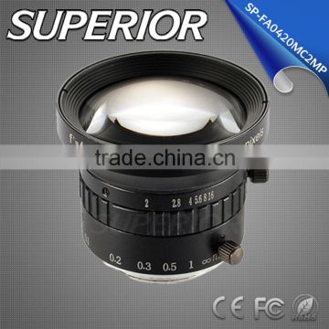 2MP 1/2 inch manual iris c mount no distortion fixed focal 4.0mm Wide-angle Industry Lenses