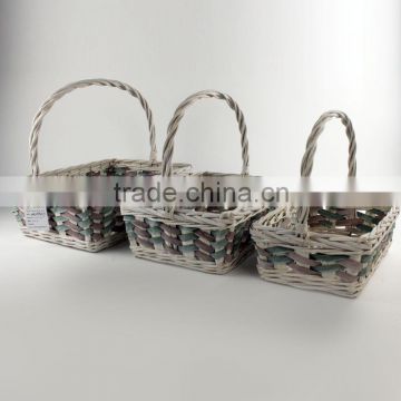 s/3 willow basket with handle