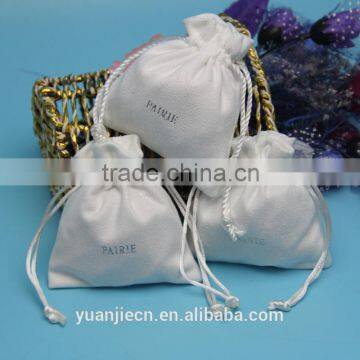 wholesale High Quality logo printed custom faux suede drawstring bag for jewelry