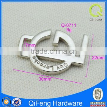 Q-0711 Handbag Metal Label Silver Letters Combination Shape Logo Plate