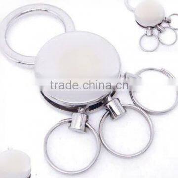 Keychain Promotional 2 Rings Squre Shaped Blank Metal Key Holder Keyrings photo-2