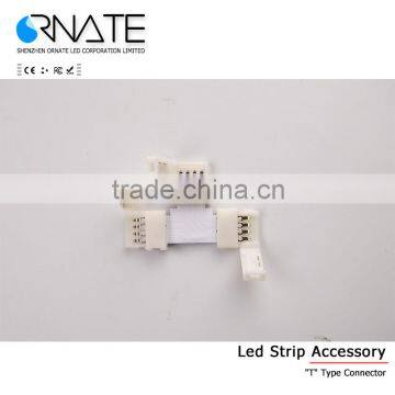 4 pin LED Connector T Shape For connecting corner right angle 10mm 5050 RGB LED Strip Light