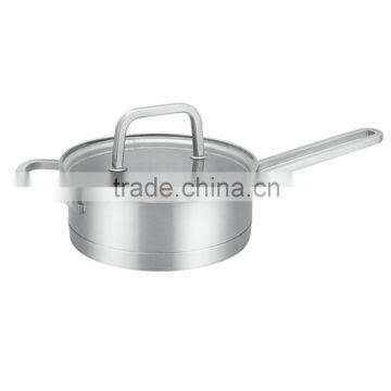 2015 factory price stainless steel sauce pot with glass lid