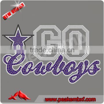 Customize Design Go Cowboys Rhinestone Transfers Letters Iron on