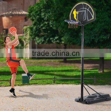 HOMCOM Portable Basketball Stand Net Hoop W/ Wheels-Black