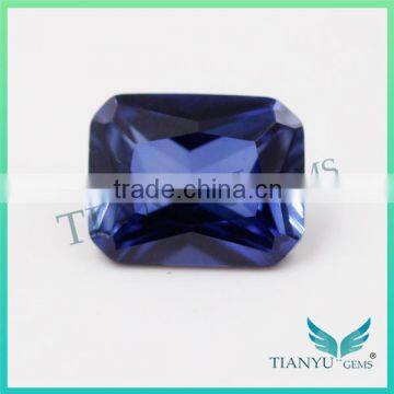 Wholesale Loose Synthetic Colored Gems #33 blue Octagon Cut Corner Sapphire Lab Creat Corundum gemstone price