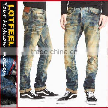 Biker Jeans Blue Denim jeans pantalon (LOTK046)