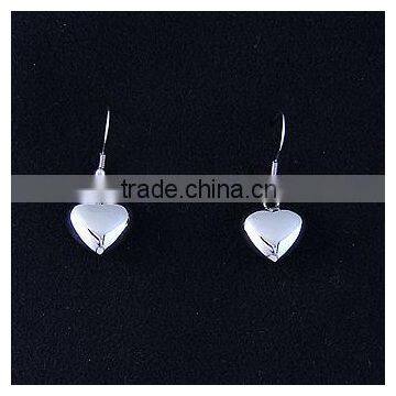 Drop Earrings With Heart Charm for Anniversary