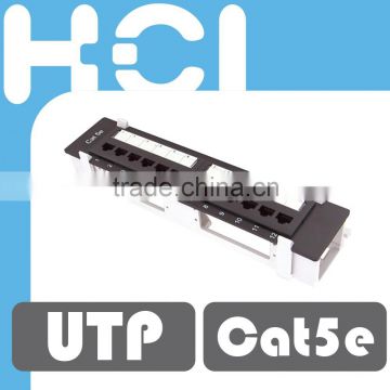 10" 12Port Cat6 Unshielded UTP Modular Patch Panel with Bracket