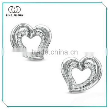 Valentine's Gift Double heart zirconia earrings