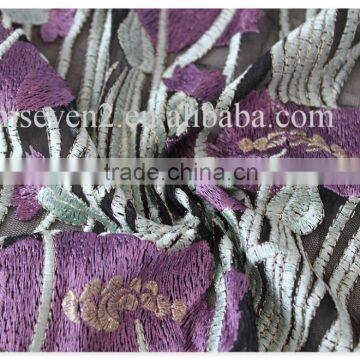 High Quality Fashion Color Floral Embroidery African Net Lace Fabric Wholesale