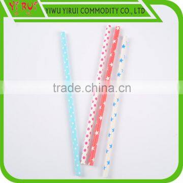 Different colorful pattern paper drinking straws