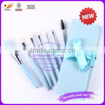 7pcs New fashion lovely blue cosmetic brush kits for girls