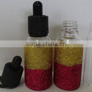 wholesale 30ml glitter glass dropper bottle