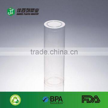 PVC round shape plastic clear pet bottle