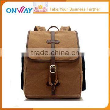 China manufacture high qualtiy fashion beige canvas backpack