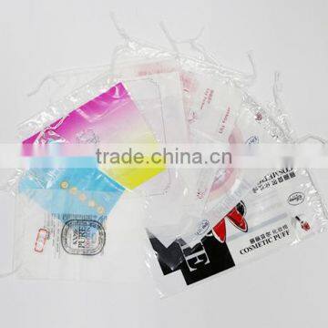 Cotton Puff Plastic Drawstring Bag for Cosemtic photo-2