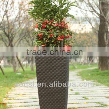 cheap synthetic rattan flower pot