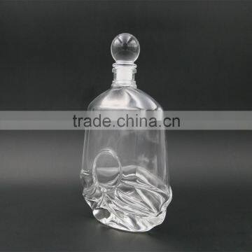 750ml Fancy Glass Whiskey Bottle With Cork Stopper Special Clear Glass Liquor Bottle Wholesale photo-2