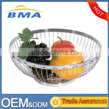 Hot Sale Different Size Round Shape Steel Wire Fruit Basket