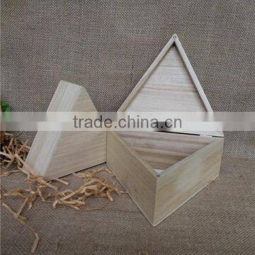 Triangle Natural Cheap Wooden Christmas Gift Box photo-3
