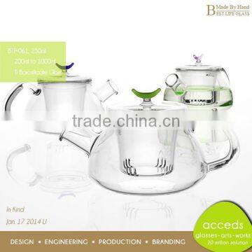 Professional Design Lead-Free Ti-Borosilicate Glass Insulated Tea Pot photo-2