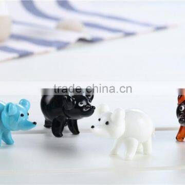 Colored Glass Pig Handicrafts for Household Decoration or Gifts