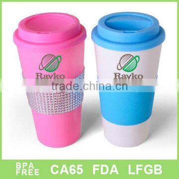 450ml cheap PP plastic colourful Starbuck coffee mug