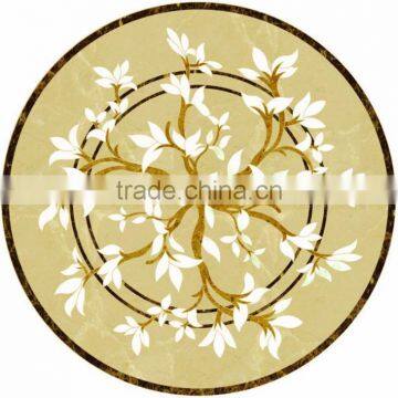 Classic Elegant European Style Beige and White Floral Marble Medallion Waterjet Flooring BF12-03314c