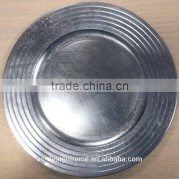 SILVER FOIL PP PLASTIC CHARGER PLATE