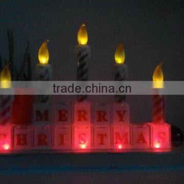 Christmas Candle Holder Christmas Decoration LED Lighted Candle Color Changing photo-3