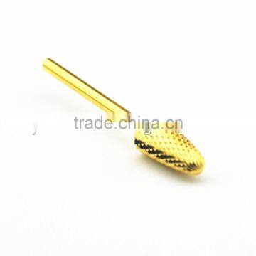 Total Length 40MM Shank Diameter Flame Golden Carbide Burr for Nail HUAXING JIANGYIN