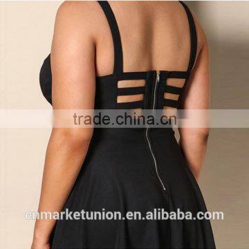 2017 Hot Sale Plus Size Deep V-neck Sexy Dress Clothing for Fat Women photo-2