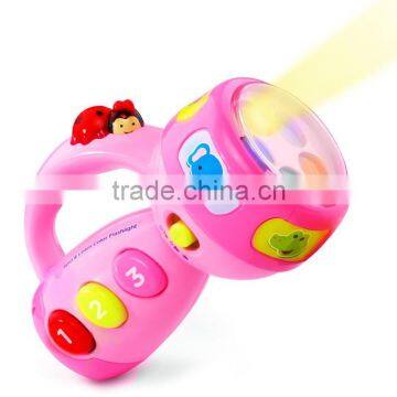 Dongguan ICTI GSV Factory Kids Pin and Learn Color Flashlight, Mini LED Falshlight Educational Toys For Kids