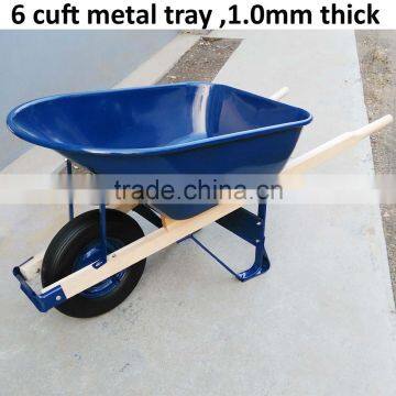 America 6cuft metal wheel barrow with wooden handles