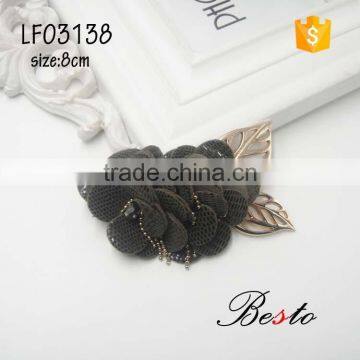 2016 China wholesale leather flower for ladies fancy sandal