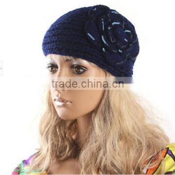 2014 Fashion knit Flower head wrap multifunction headwrap