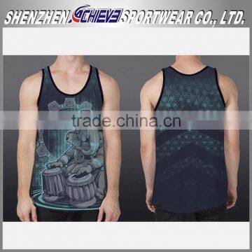 2016 custom hot sale sports apparel running gym wear for men body fit tank tops