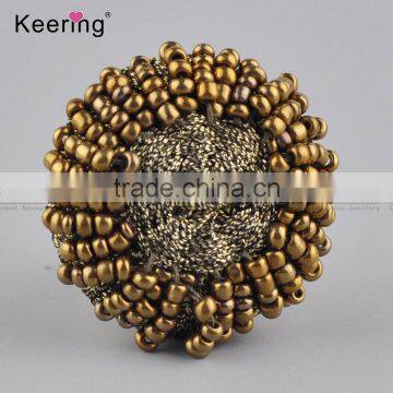 Wholesale Decorative Gold Beaded Shirt Buttons for Clothing WBKA-290 photo-3