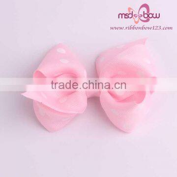 White Polka Dots Red Grosgrain Ribbon Hair Bows photo-5