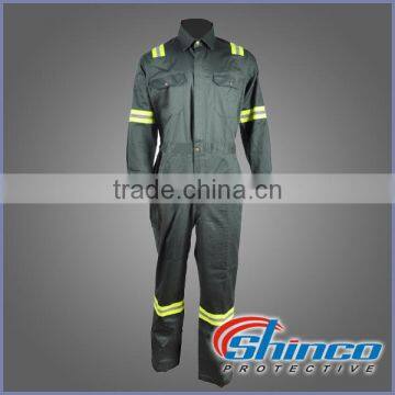 EN11612 coveralls with reflective tape cotton flame resistant clothing