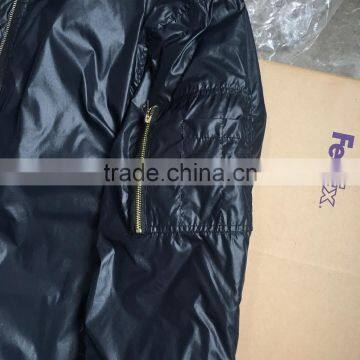 OEM Quality Black Color Quilted Inside Nylon Bomber Jacket for Men