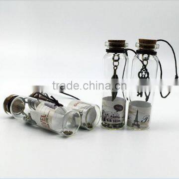 Diy glass wishing bottle glass jar wishing bottle with cord fashion pendants for girlfriends birthday gifts