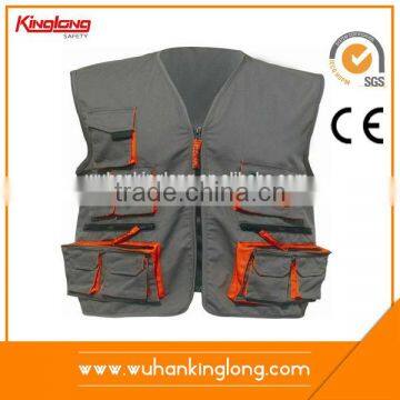 KINGLONG 2014 Hot Selling Wuhan Workwear Factory Multi Pockets Vest