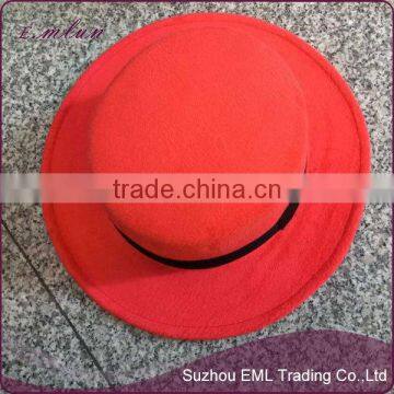 Winter Women Flat Top Woolen Fedora Hat photo-3