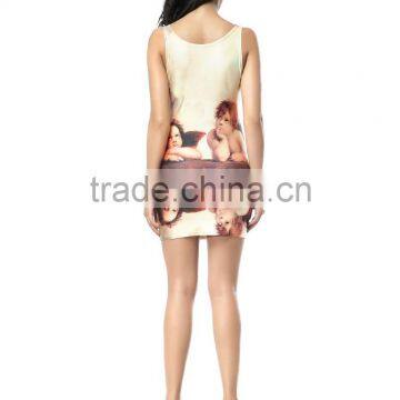 Casual Sleeveless Dress for Women, Sublimation Printing Mini Dress 2015 photo-3