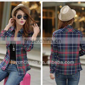 womens plain lined plaid flannel shirt