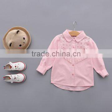 S33447W 2017 Autumn Children's Clothes Girls Blouses Thin Lace Hollow Baby Girl Blouses photo-2